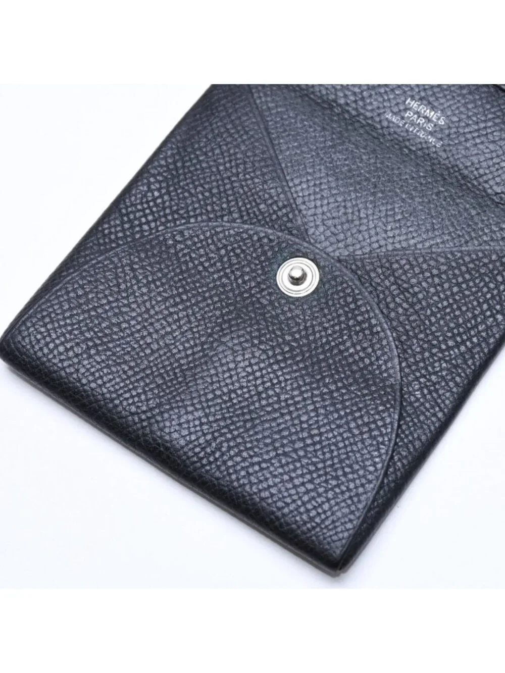 Hermes Wallet Coin Purse Bastia Veau Epsom Silver Black